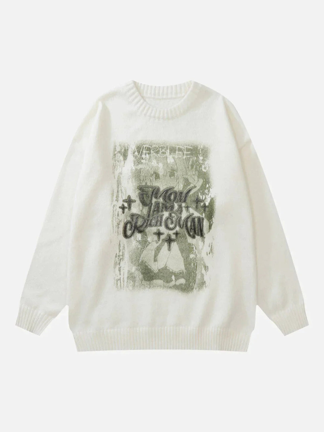 Majesda® - Vintage Letters Print Sweater outfit ideas streetwear fashion