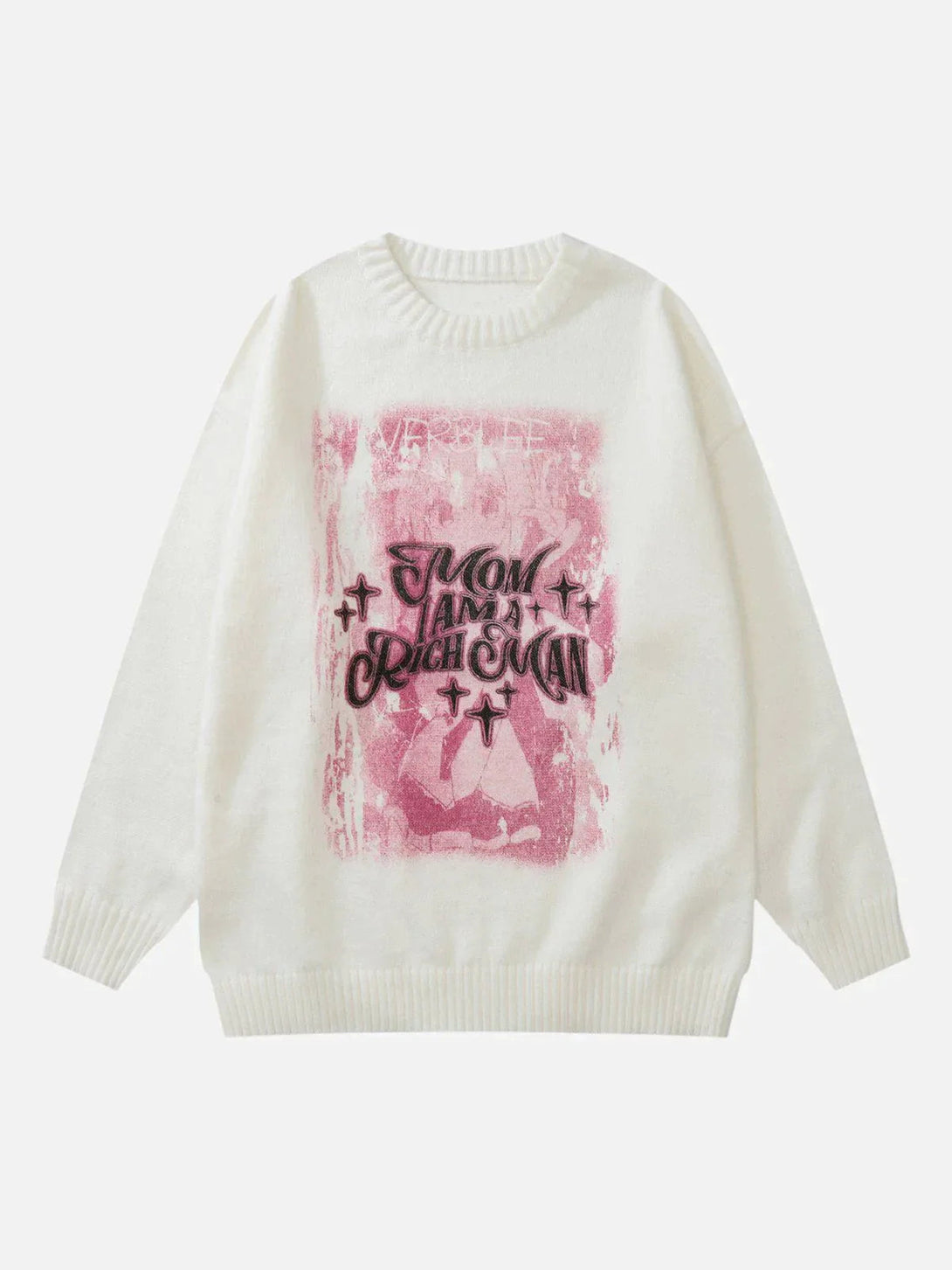 Majesda® - Vintage Letters Print Sweater outfit ideas streetwear fashion