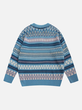 Majesda® - Vintage Loose Stripes Sweater outfit ideas streetwear fashion