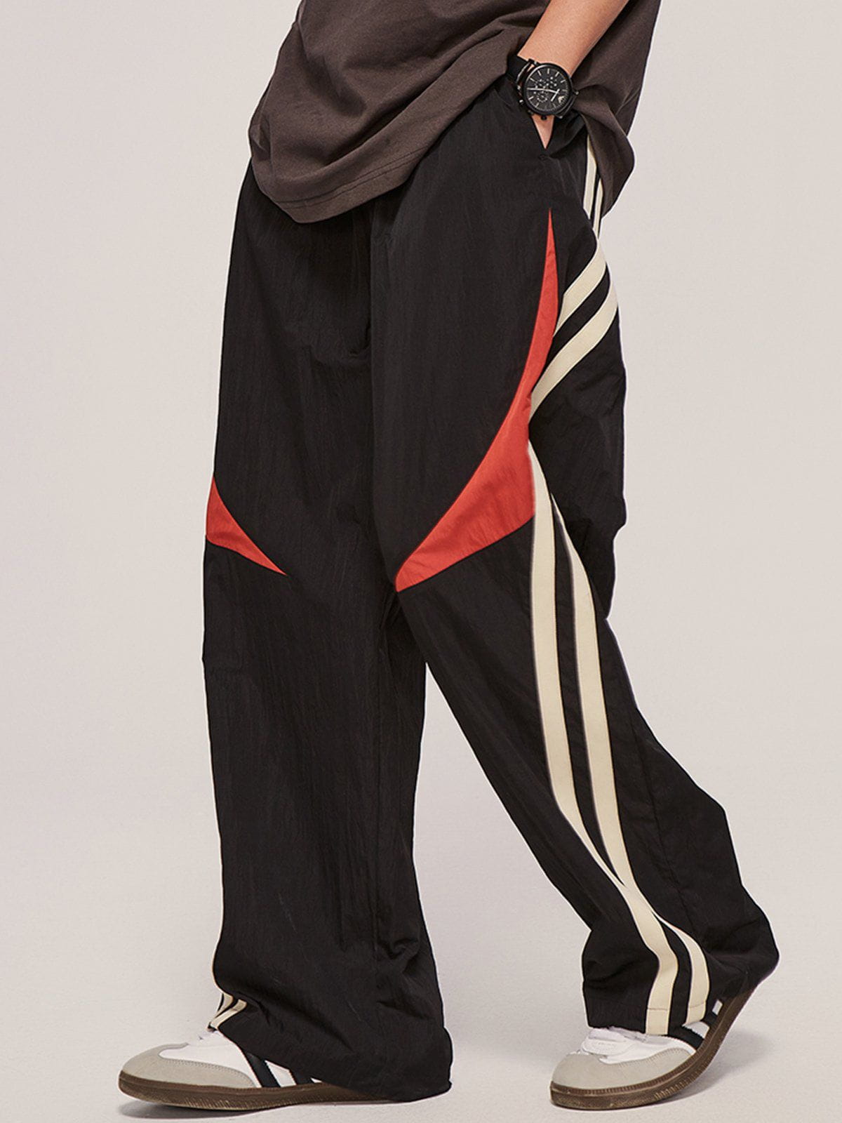 Majesda® - Vintage Oblique Stripe Sweatpants outfit ideas streetwear fashion
