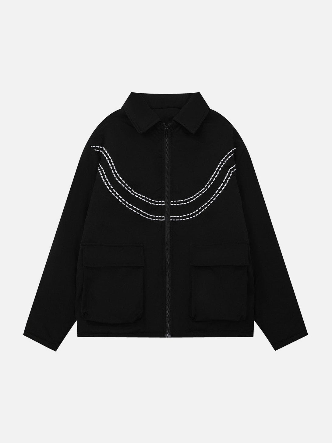 Majesda® - Vintage Patch Letters Winter Coat outfit ideas streetwear fashion