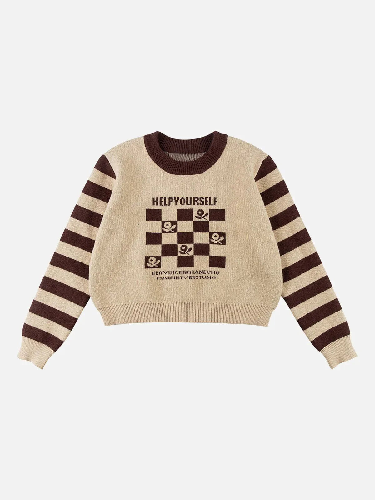 Majesda® - Vintage PLAID Print Sweater outfit ideas streetwear fashion