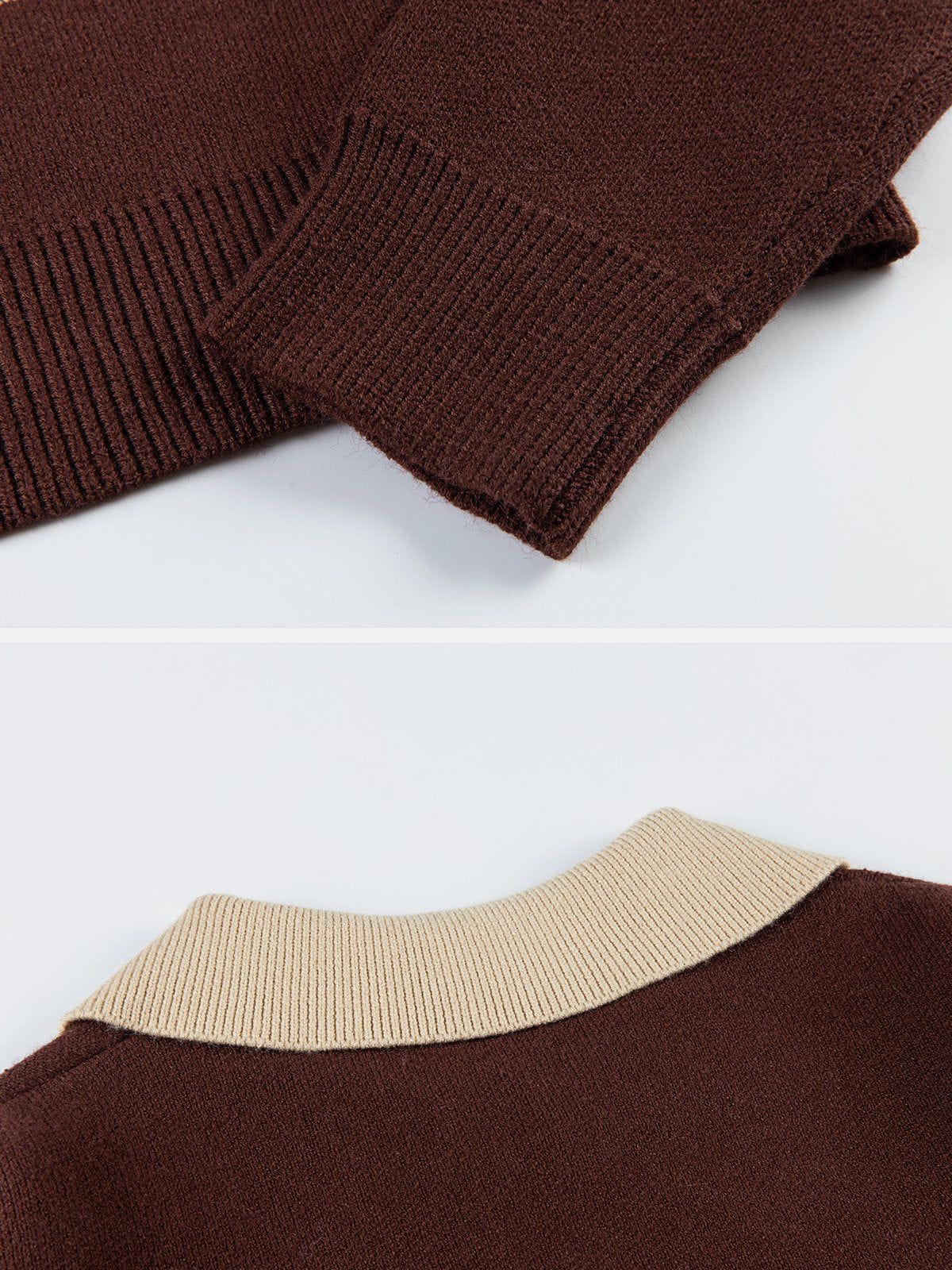 Majesda® - Vintage Polo Collar Sweater outfit ideas streetwear fashion