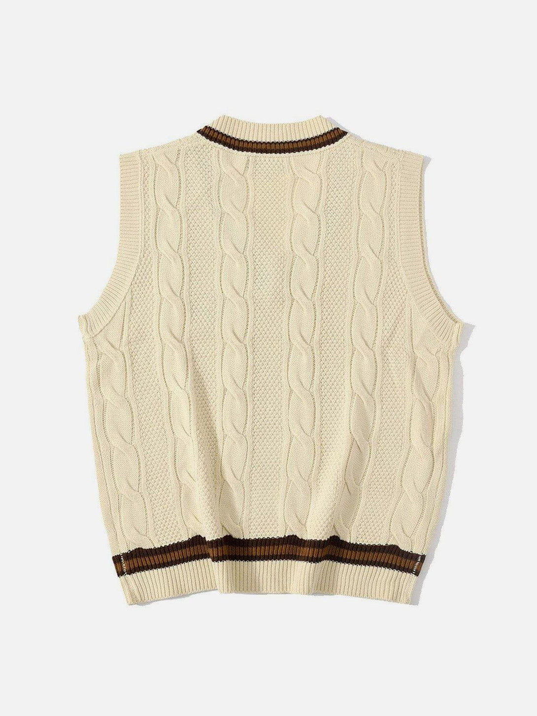 Majesda® - Vintage Preppy Style Knit Sweater Vest outfit ideas streetwear fashion