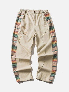 Majesda® - Vintage Side Rainbow Stitching Cropped Pants outfit ideas streetwear fashion