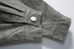 Majesda® - Vintage Skateboard Flap Print Jacket outfit ideas, streetwear fashion - majesda.com