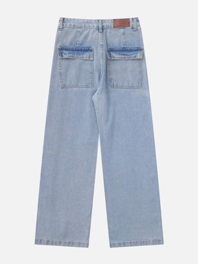 Majesda® - Vintage Split Snap Jeans outfit ideas streetwear fashion