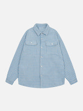 Majesda® - Vintage Striped Shacket outfit ideas, streetwear fashion - majesda.com