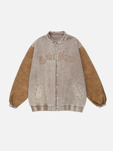 Majesda® - Vintage Wash Embroidered Jacket outfit ideas, streetwear fashion - majesda.com