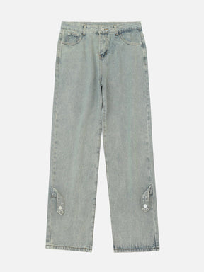 Majesda® - Vintage Washed Side Lock Jeans outfit ideas streetwear fashion