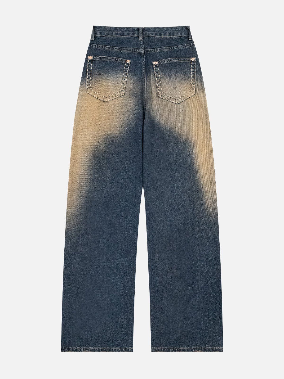 Majesda® - Vintage Washed Zipper Jeans outfit ideas streetwear fashion