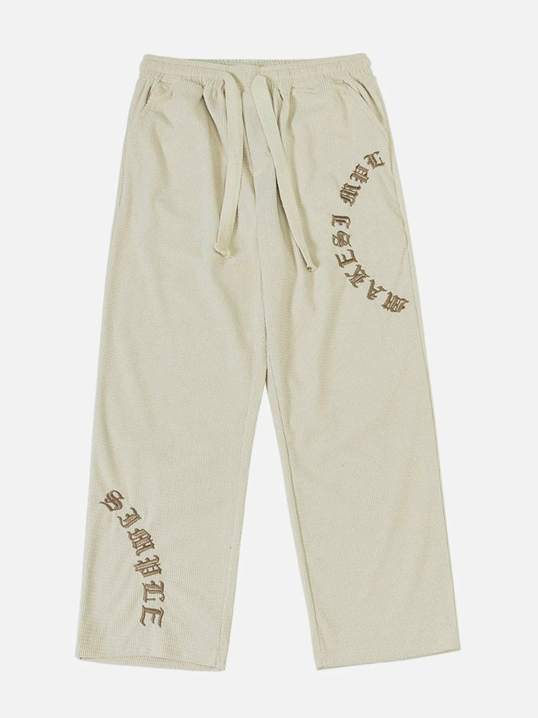 Majesda® - Waffle Embroidery Pants outfit ideas streetwear fashion