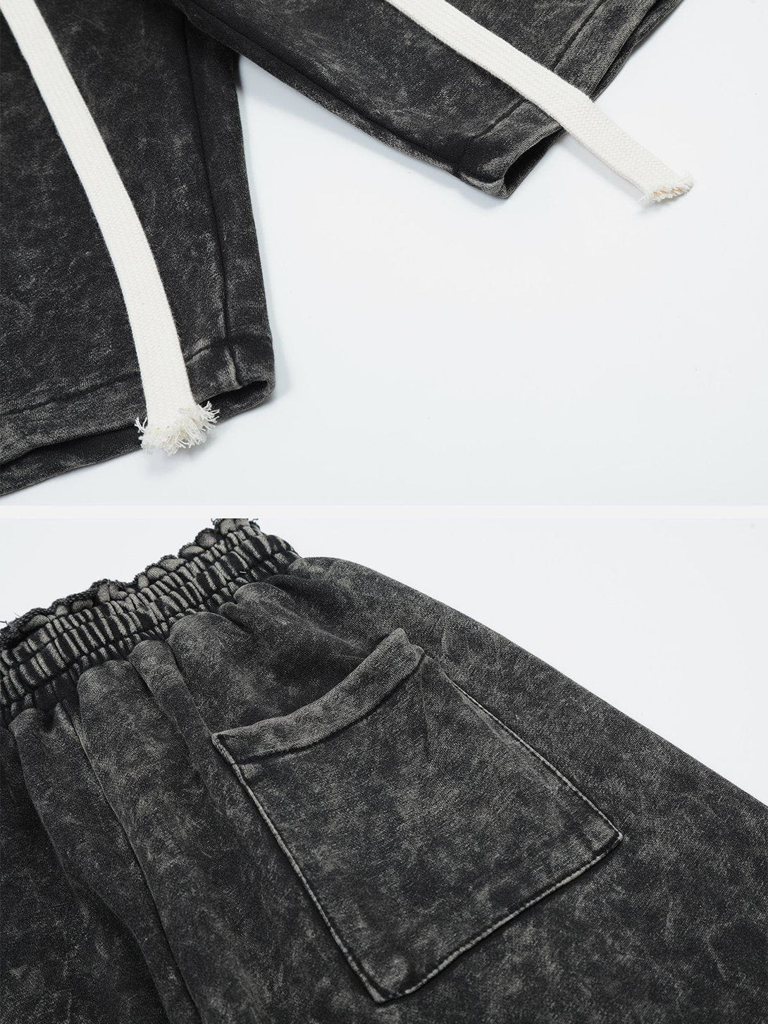Majesda® - Washed Raw Shorts outfit ideas streetwear fashion