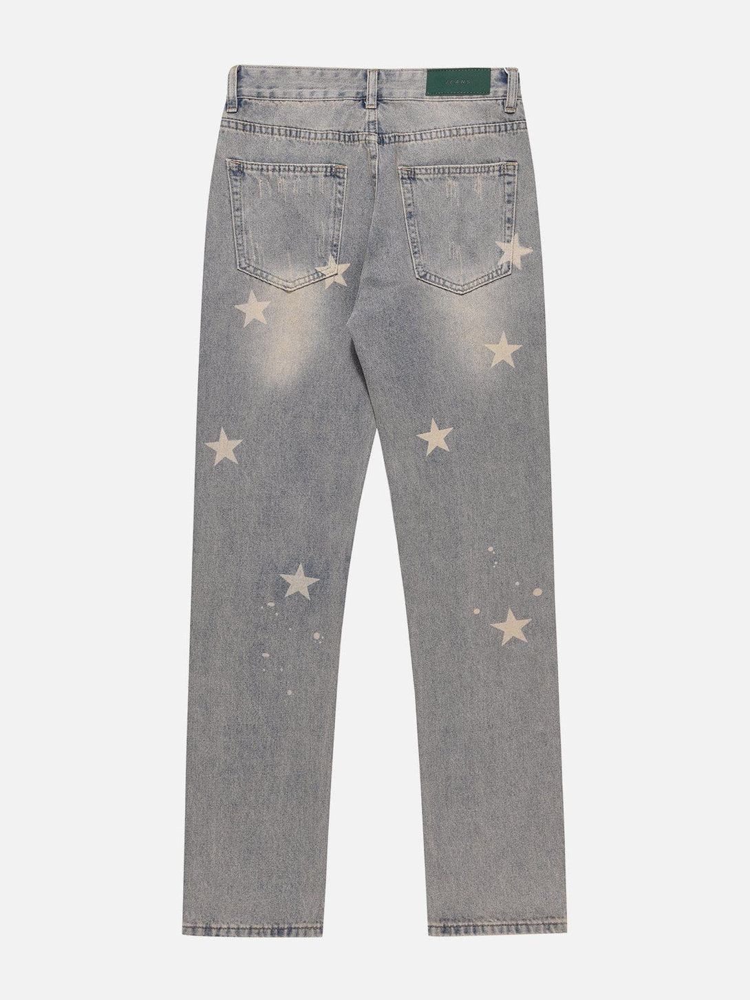 Majesda® - Washed Star Print Jeans outfit ideas streetwear fashion