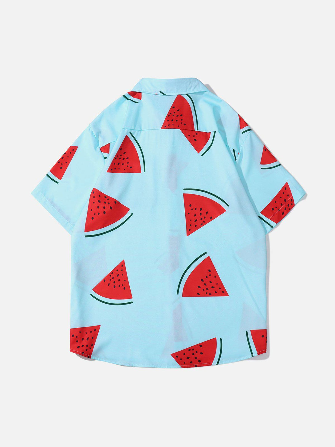 Majesda® - Watermelon Print Short Sleeve Shirt outfit ideas streetwear fashion