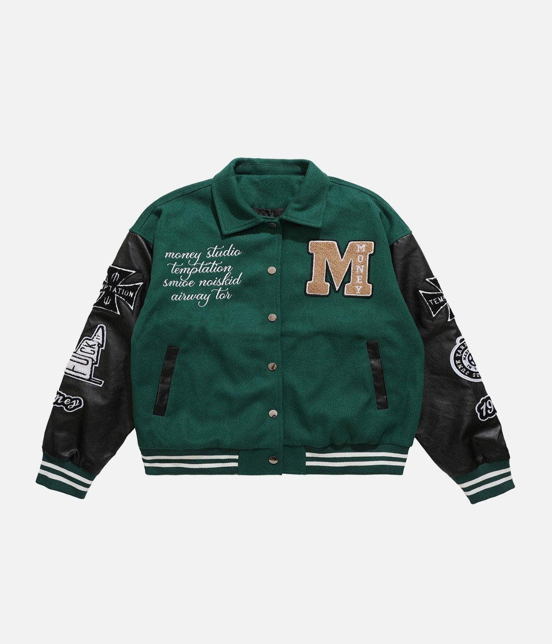 Majesda® - Western Cowboy Skull PU Varsity Jacket outfit ideas, streetwear fashion - majesda.com