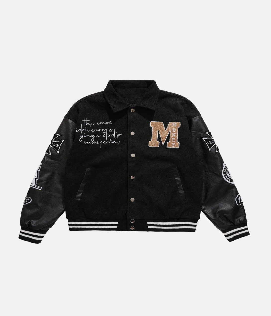 Majesda® - Western Cowboy Skull PU Varsity Jacket outfit ideas, streetwear fashion - majesda.com