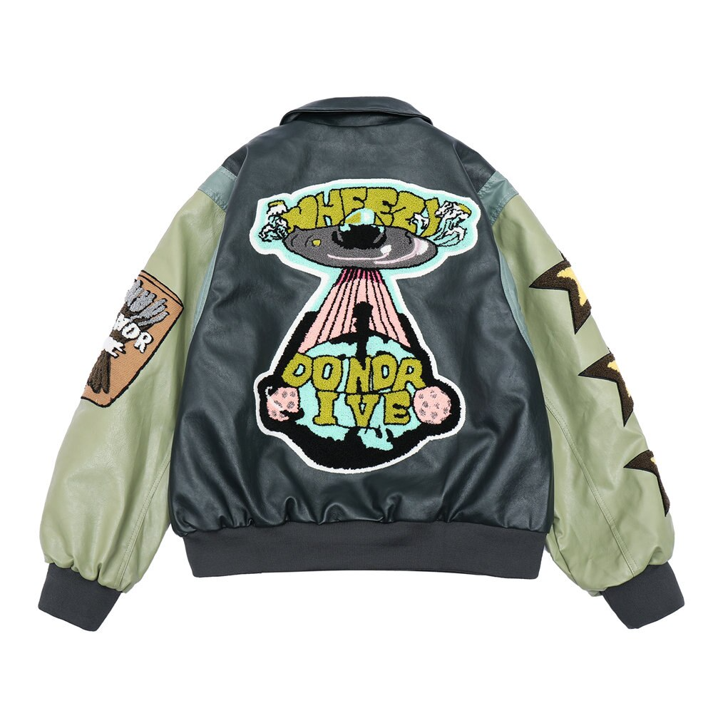 Majesda® - WHEEZY Baseball Jacket outfit ideas, streetwear fashion - majesda.com