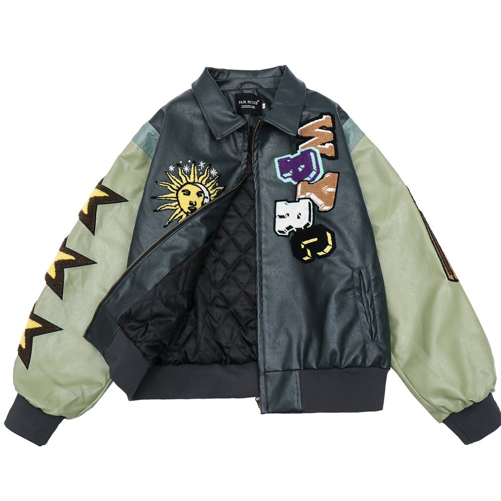 Majesda® - WHEEZY Baseball Jacket outfit ideas, streetwear fashion - majesda.com