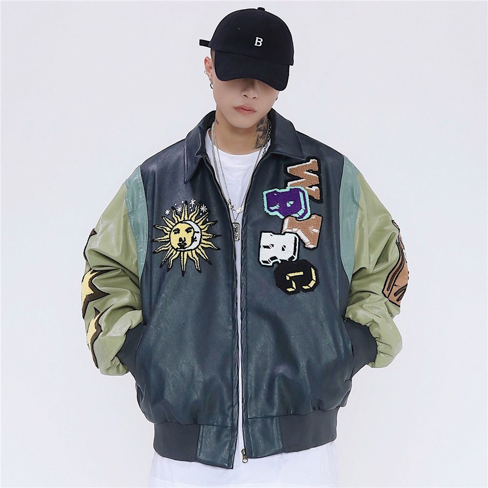 Majesda® - WHEEZY Baseball Jacket outfit ideas, streetwear fashion - majesda.com