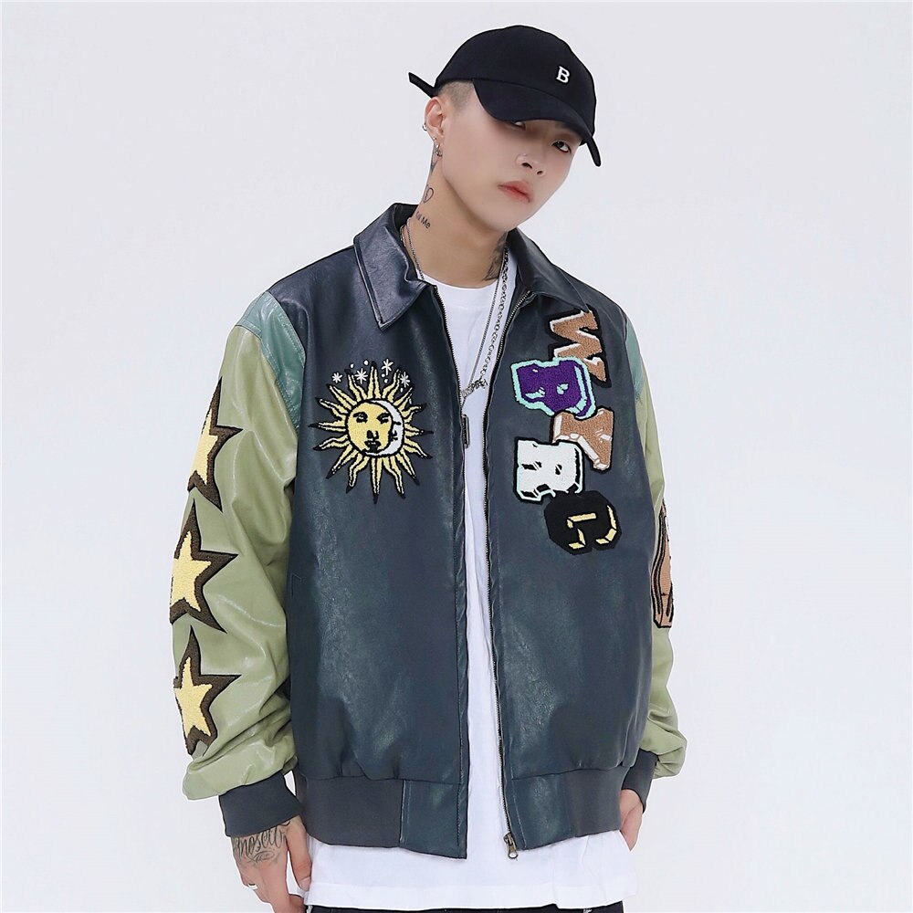 Majesda® - WHEEZY Baseball Jacket outfit ideas, streetwear fashion - majesda.com