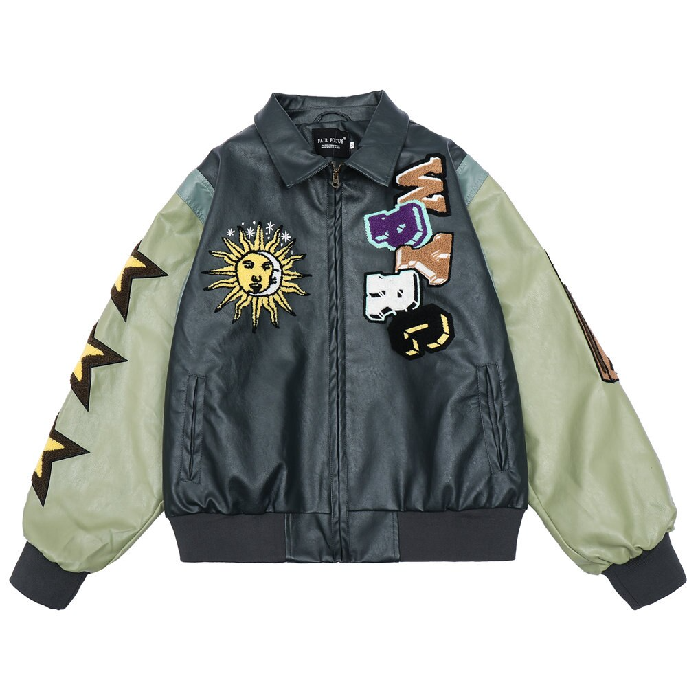 Majesda® - WHEEZY Baseball Jacket outfit ideas, streetwear fashion - majesda.com