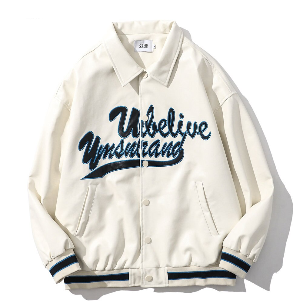 Majesda® - White BELIVE Jacket outfit ideas, streetwear fashion - majesda.com