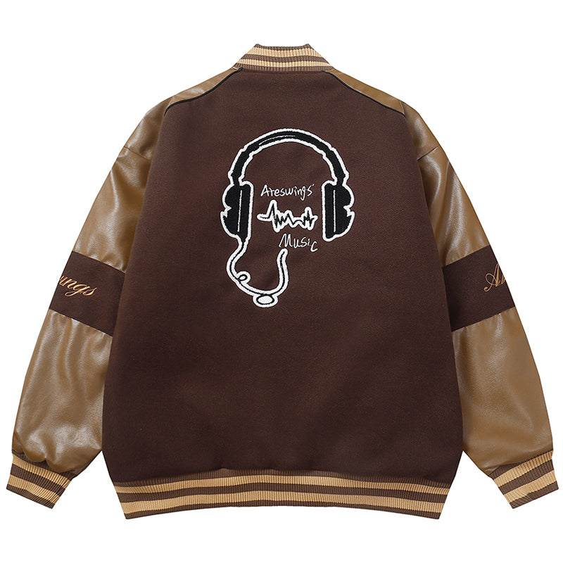 Majesda® - Winter Baseball Jacket Music Audio outfit ideas, streetwear fashion - majesda.com