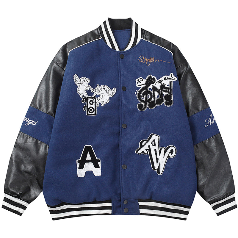 Majesda® - Winter Baseball Jacket Music Audio outfit ideas, streetwear fashion - majesda.com