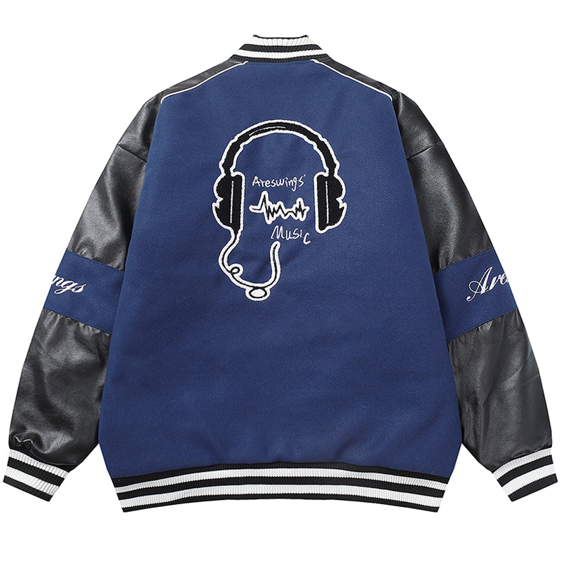 Majesda® - Winter Baseball Jacket Music Audio outfit ideas, streetwear fashion - majesda.com