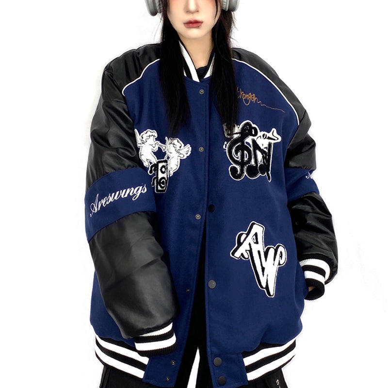 Majesda® - Winter Baseball Jacket Music Audio outfit ideas, streetwear fashion - majesda.com