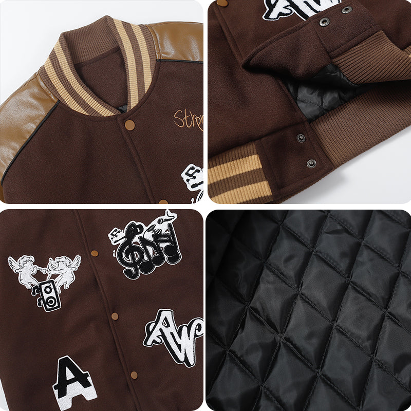 Majesda® - Winter Baseball Jacket Music Audio outfit ideas, streetwear fashion - majesda.com