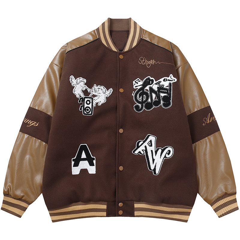 Majesda® - Winter Baseball Jacket Music Audio outfit ideas, streetwear fashion - majesda.com