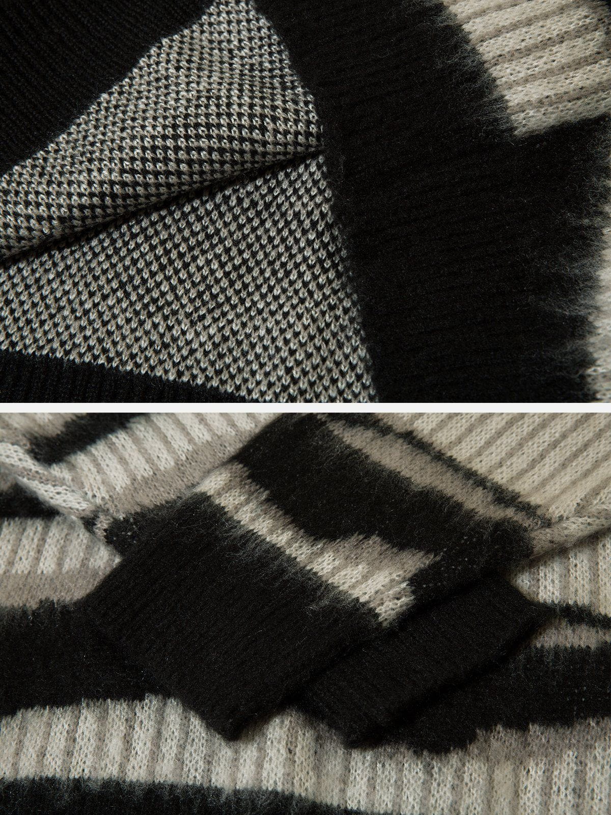 Majesda® - Zebra Print Mohair Sweater outfit ideas streetwear fashion