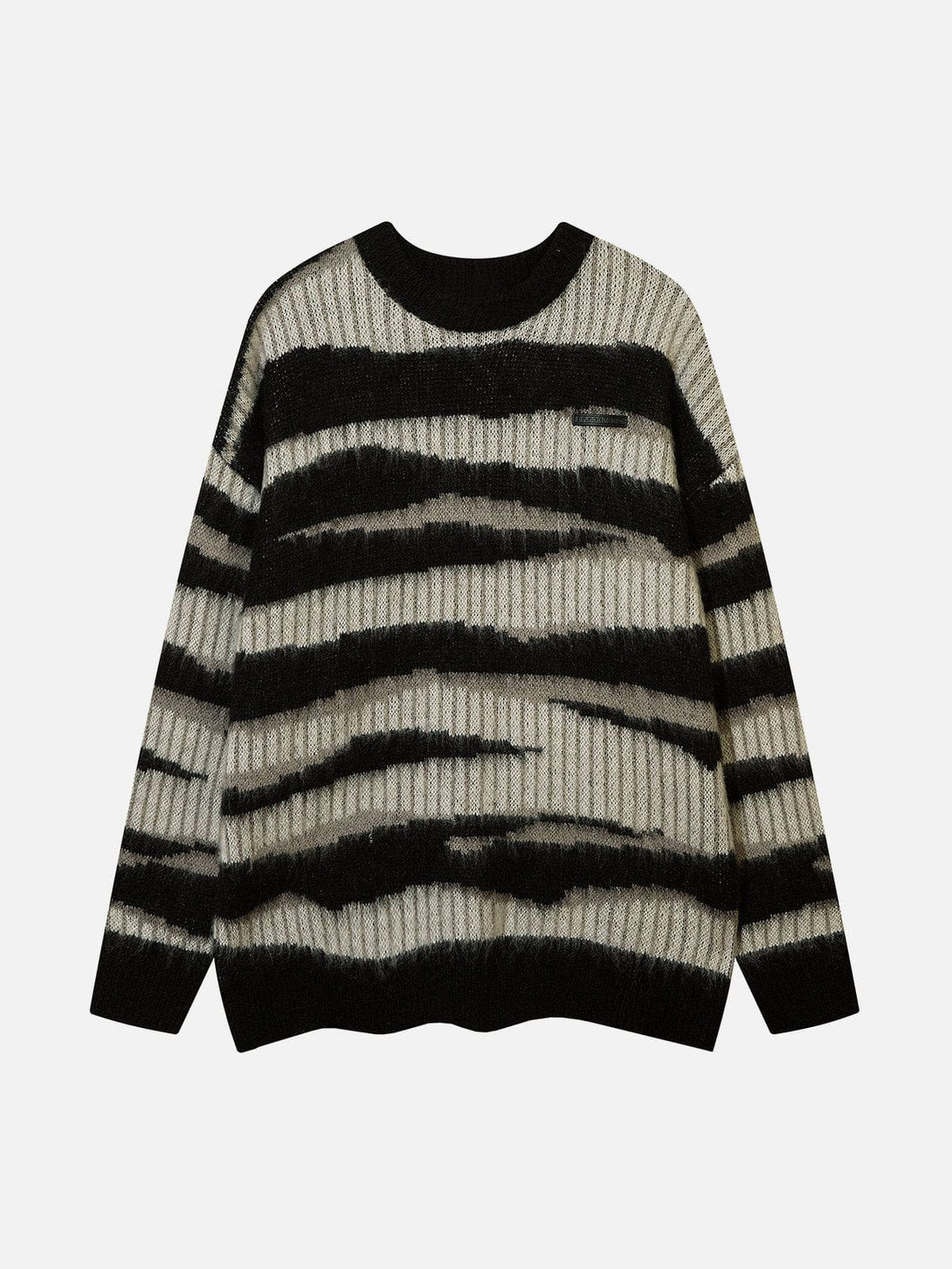Majesda® - Zebra Print Mohair Sweater outfit ideas streetwear fashion