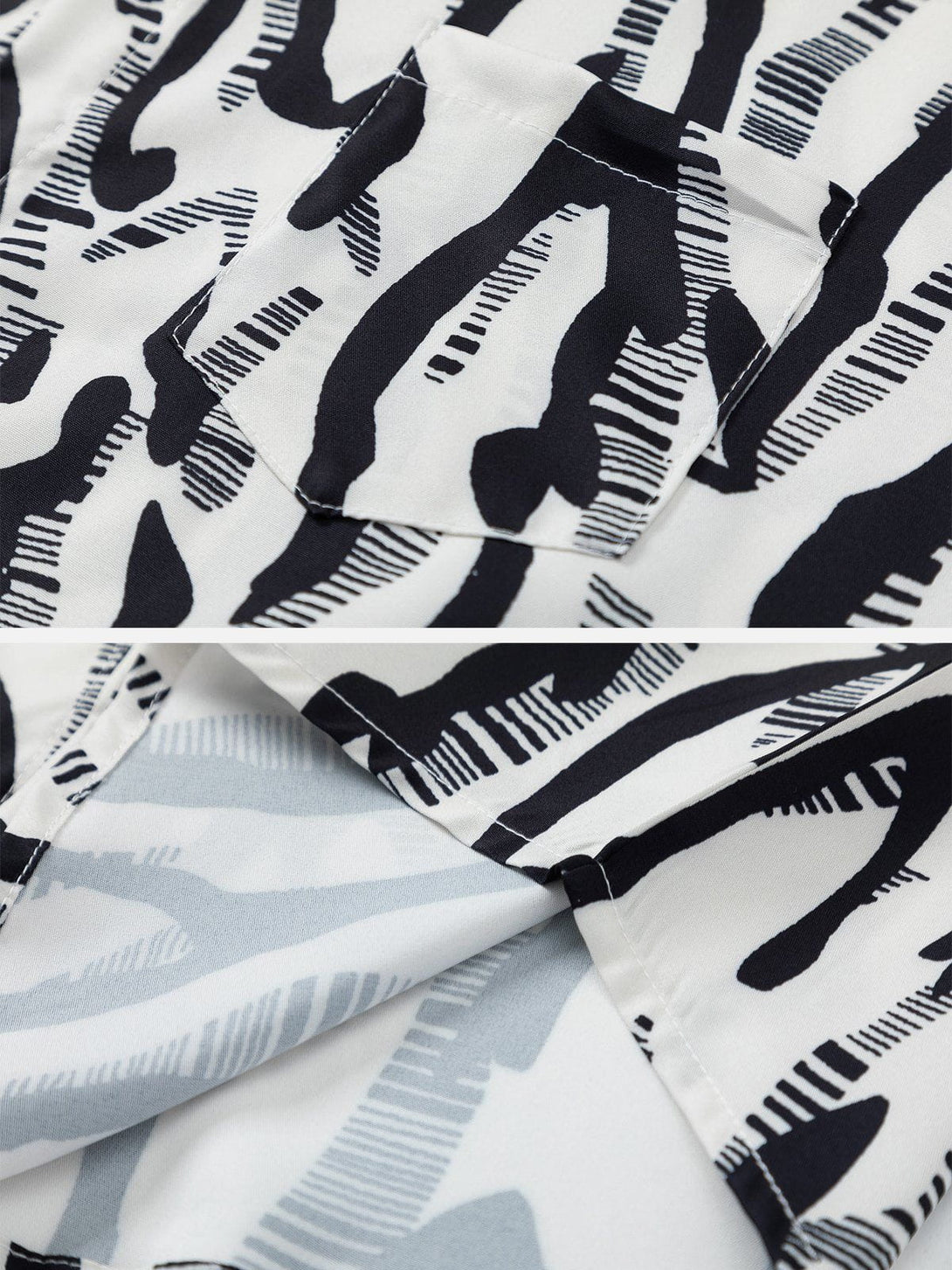 Majesda® - Zebra-stripe Short Sleeve Shirt outfit ideas streetwear fashion
