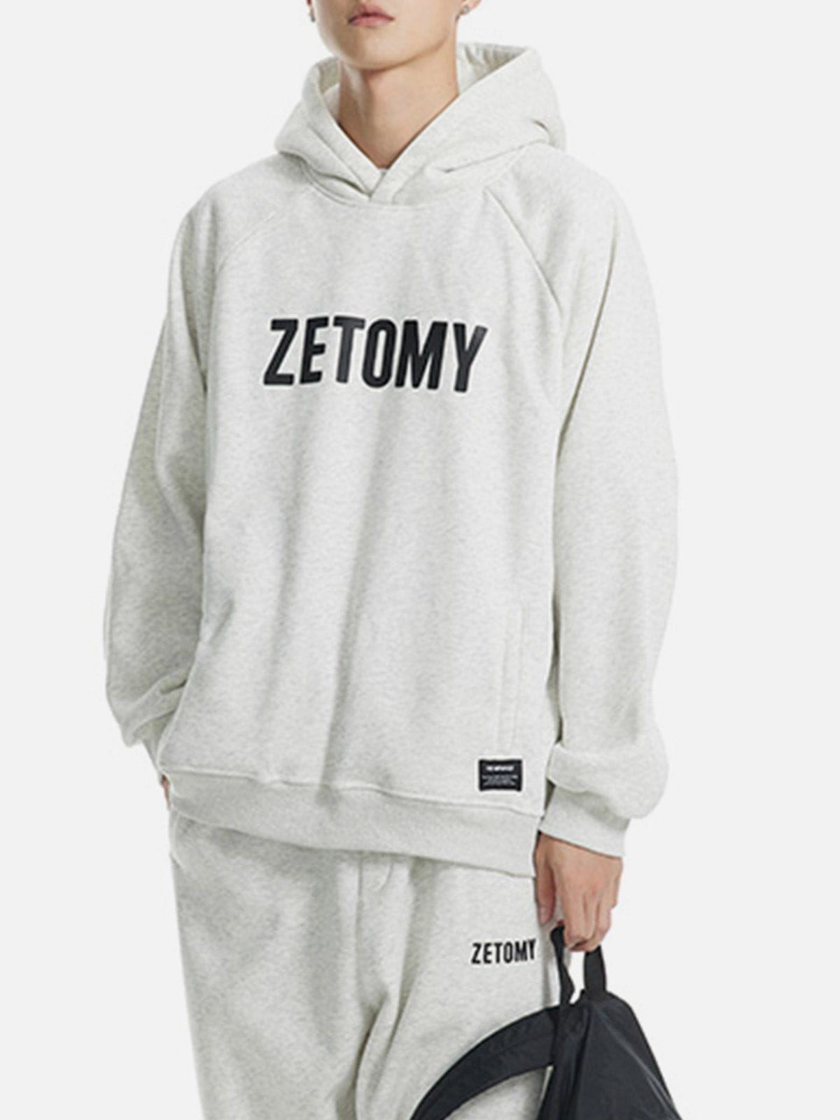 Majesda® - ZETOMY Print Hoodie outfit ideas streetwear fashion