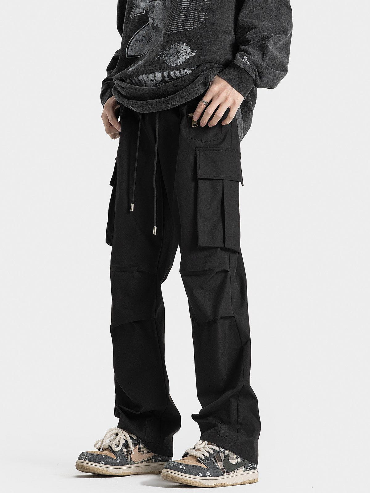 Majesda® - Zip Large Multi-Pocket Cargo Pants outfit ideas streetwear fashion