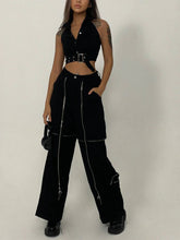 Majesda® - Zipper Design Loose Pants outfit ideas streetwear fashion