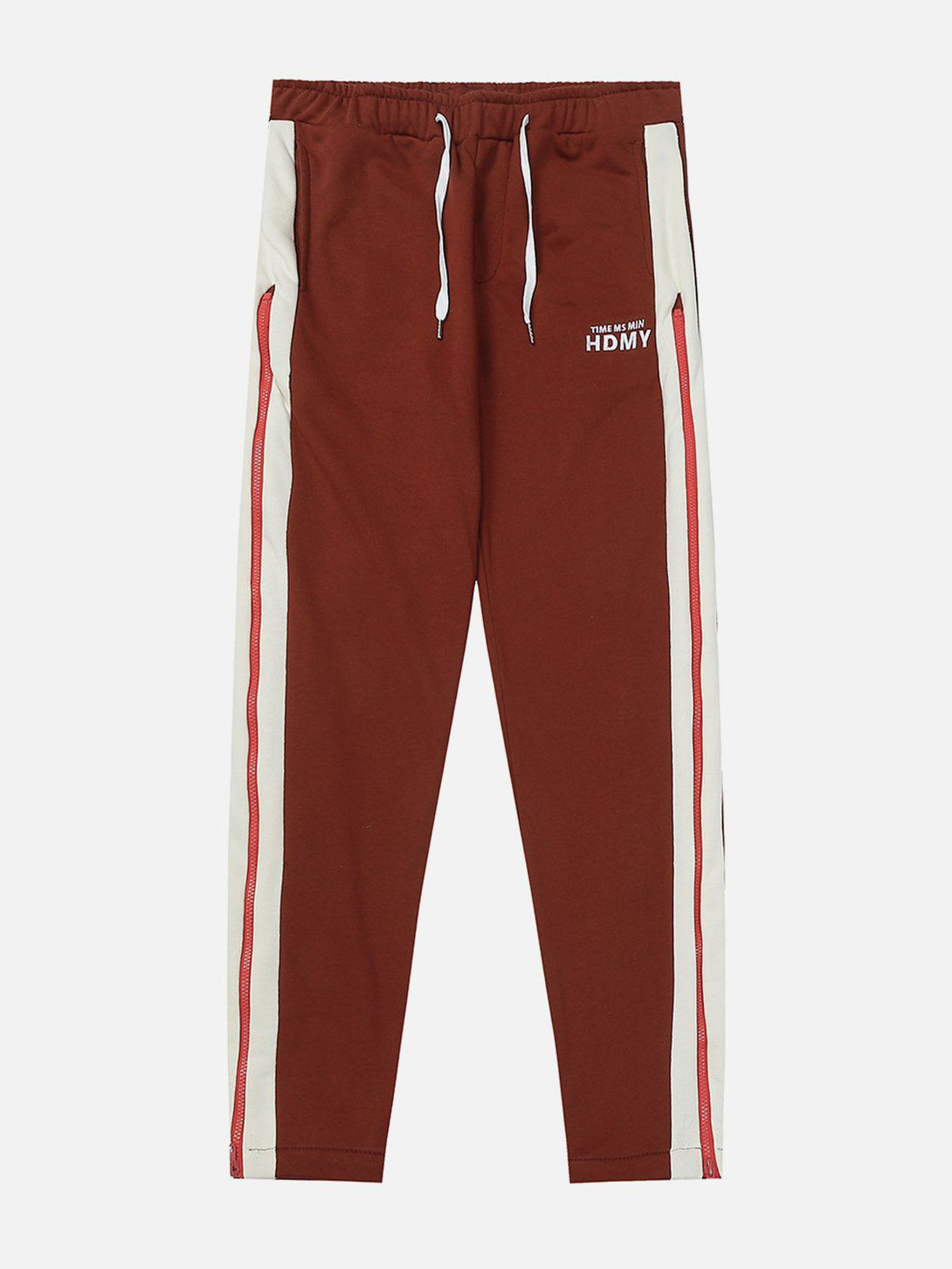 Majesda® - Zipper Panel Striped Sweatpants outfit ideas streetwear fashion