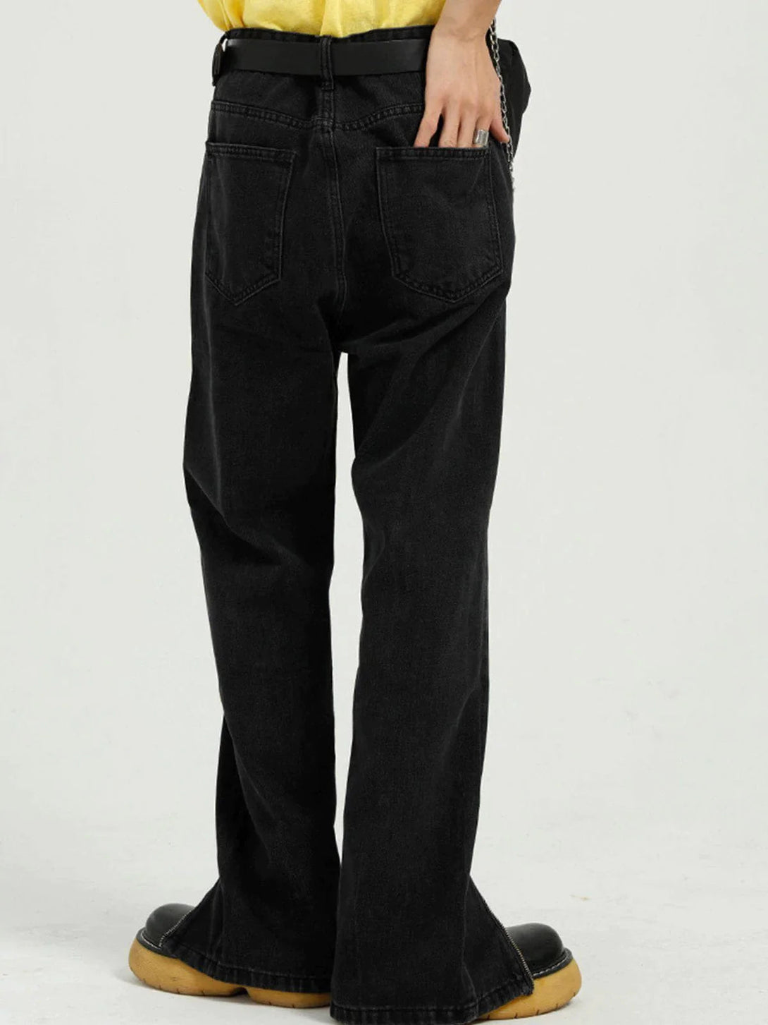 Majesda® - Zippered Straight-Leg Jeans outfit ideas streetwear fashion